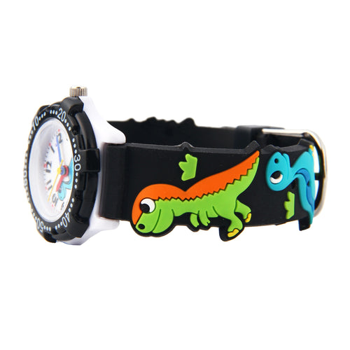 Wholesale 100pcs Lot Colorful Children Quartz Watch Dragon 3D Pattern Wonderful Gift for Boy or Girl