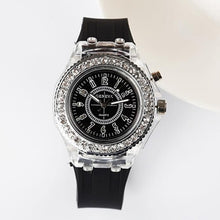 Load image into Gallery viewer, LED Light Flash Luminous Watches Women Men Boys Girls Silicone Wrist Watch Fashion Rhinestone Clock Kids Children Relogio Saati