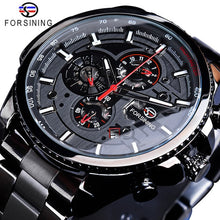 Load image into Gallery viewer, Forsining Three Dial Calendar Stainless Steel Men Mechanical Automatic Wrist Watches Top Brand Luxury Military Sport Male Clock