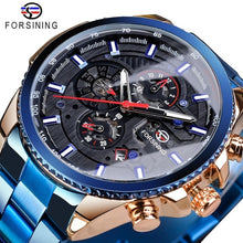 Load image into Gallery viewer, Forsining Three Dial Calendar Stainless Steel Men Mechanical Automatic Wrist Watches Top Brand Luxury Military Sport Male Clock