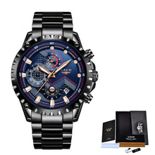 Load image into Gallery viewer, 2020 LIGE New Men Watch Blue Luxury Brand Stainless Steel Wrist Watch Chronograph Military Quartz Mens Watches Relogio Masculino