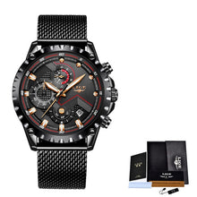Load image into Gallery viewer, 2020 LIGE New Men Watch Blue Luxury Brand Stainless Steel Wrist Watch Chronograph Military Quartz Mens Watches Relogio Masculino