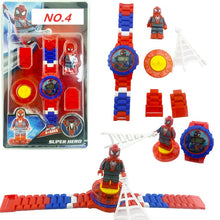 Load image into Gallery viewer, Kids Magic Intellectual blocks Series Compatible Kids Watch Avengers Batman Iron Man SpiderMan friend Toy for children watches