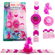 Load image into Gallery viewer, Kids Magic Intellectual blocks Series Compatible Kids Watch Avengers Batman Iron Man SpiderMan friend Toy for children watches